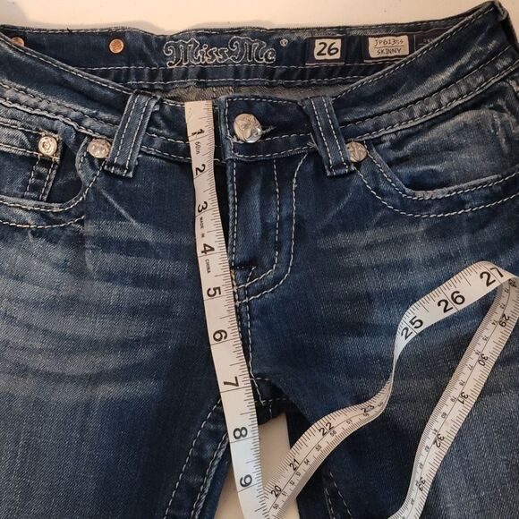 Miss me size 26 skinny jeans embellished pockets with cross - Picture 9 of 11